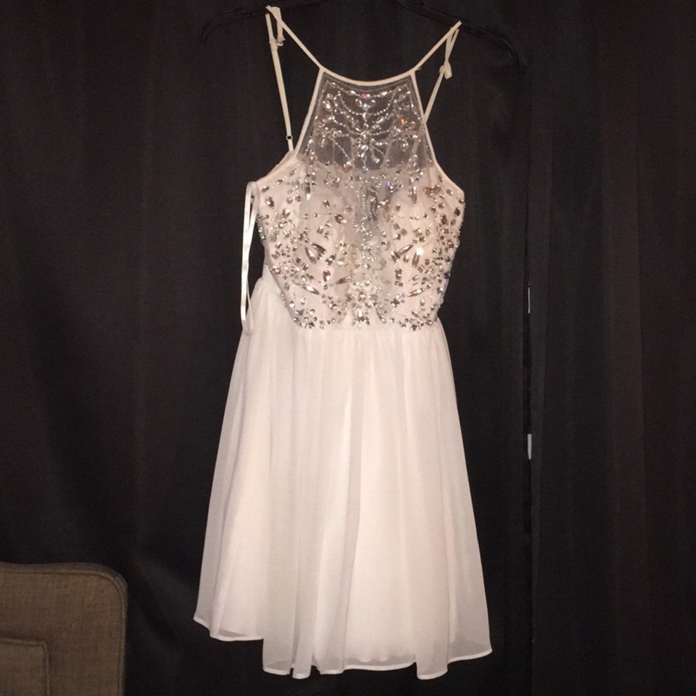 White sequined homecoming dress